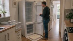 Fridge emptied and prepared for safe collection