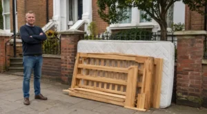 Old bed and mattress for collection