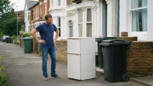 Old fridge kept separate from household rubbish