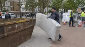 Taking a mattress to a local skip day