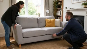 Usable sofa offered for donation or reuse
